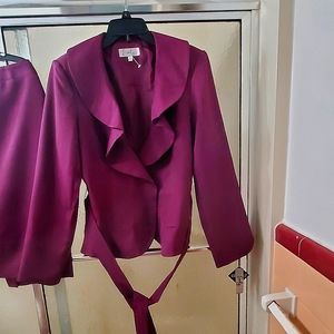 NWT 2 Piece Skirtsuit by Emily. Sz 12. Purple Color, Long Sleeves; Lined.  $70